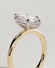 Marly - Classic Marquise Claw Solitaire Engagement Ring - 18k Yellow Gold / 18k White Gold High Setting