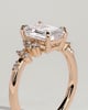 Nellie - Emerald Claw Solitaire with Clustered Round Shoulder Stones Engagement Ring - 18k Rose Gold