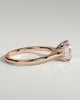Nia - Asscher Claw Solitaire with Hidden Halo and Cathedral High Setting Engagement Ring - 18k Rose Gold