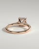 Nia - Asscher Claw Solitaire with Hidden Halo and Cathedral High Setting Engagement Ring - 18k Rose Gold