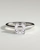 Nia - Asscher Claw Solitaire with Hidden Halo and Cathedral High Setting Engagement Ring - 18k White Gold