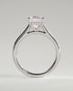 Nia - Asscher Claw Solitaire with Hidden Halo and Cathedral High Setting Engagement Ring - 18k White Gold