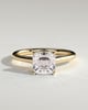 Nia - Asscher Claw Solitaire with Hidden Halo and Cathedral High Setting Engagement Ring - 18k Yellow Gold