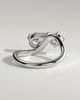 Noor - Round and Pear Claw Toi et Moi with Wave Band Engagement Ring - 18k White Gold