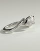 Noor - Round and Pear Claw Toi et Moi with Wave Band Engagement Ring - 18k White Gold