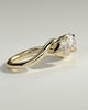 Noor - Round and Pear Claw Toi et Moi with Wave Band Engagement Ring - 18k Yellow Gold