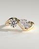 Noor - Round and Pear Claw Toi et Moi with Wave Band Engagement Ring - 18k Yellow Gold
