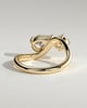 Noor - Round and Pear Claw Toi et Moi with Wave Band Engagement Ring - 18k Yellow Gold