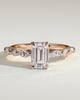 Parker - Emerald Claw Solitaire with Marquise and Round Accent Stones Engagement Ring - 18k Rose Gold