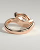 Pia - Marquise East West Claw Solitaire with Wave Band Engagement Ring - 18k Rose Gold