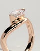 Pia - Marquise East West Claw Solitaire with Wave Band Engagement Ring - 18k Rose Gold
