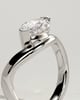 Pia - Marquise East West Claw Solitaire with Wave Band Engagement Ring - 18k White Gold