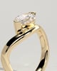 Pia - Marquise East West Claw Solitaire with Wave Band Engagement Ring - 18k Yellow Gold