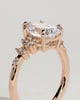 Polly - Pear Claw Solitaire with Clustered Round Shoulder Stones Engagement Ring - 18k Rose Gold