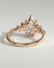 Polly - Pear Claw Solitaire with Clustered Round Shoulder Stones Engagement Ring - 18k Rose Gold