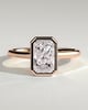 Rachel - Statement Radiant Bezel Solitaire with Open Cathedral High Setting Engagement Ring - 18k Rose Gold