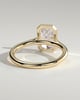 Rachel - Statement Radiant Bezel Solitaire with Open Cathedral High Setting Engagement Ring - 18k Yellow Gold