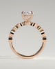 Rhiannon - Oval Claw Solitaire with Round-Marquise Bezel Accent Stones Engagement Ring - 18k Rose Gold