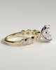 Rhiannon - Oval Claw Solitaire with Round-Marquise Bezel Accent Stones Engagement Ring - 18k Yellow Gold / 18k White Gold
