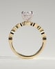 Rhiannon - Oval Claw Solitaire with Round-Marquise Bezel Accent Stones Engagement Ring - 18k Yellow Gold / 18k White Gold