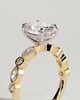 Rhiannon - Oval Claw Solitaire with Round-Marquise Bezel Accent Stones Engagement Ring - 18k Yellow Gold / 18k White Gold