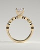Rhiannon - Oval Claw Solitaire with Round-Marquise Bezel Accent Stones Engagement Ring - 18k Yellow Gold