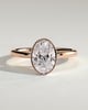 Sage - Oval Bezel Solitaire Engagement Ring - 18k Rose Gold