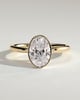 Sage - Oval Bezel Solitaire Engagement Ring - 18k Yellow Gold