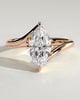 Sena - Marquise Claw Solitaire with Bypass Band Engagement Ring - 18k Rose Gold