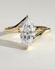 Sena - Marquise Claw Solitaire with Bypass Band Engagement Ring - 18k Yellow Gold