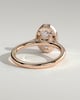 Sierra - Oval Bezel Solitaire with Hidden Halo and Cathedral High Setting Engagement Ring - 18k Rose Gold