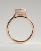 Sierra - Oval Bezel Solitaire with Hidden Halo and Cathedral High Setting Engagement Ring - 18k Rose Gold