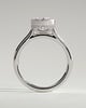 Sierra - Oval Bezel Solitaire with Hidden Halo and Cathedral High Setting Engagement Ring - 18k White Gold