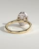 Sierra - Oval Bezel Solitaire with Hidden Halo and Cathedral High Setting Engagement Ring - 18k Yellow Gold / 18k White Gold