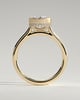Sierra - Oval Bezel Solitaire with Hidden Halo and Cathedral High Setting Engagement Ring - 18k Yellow Gold