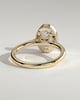 Sierra - Oval Bezel Solitaire with Hidden Halo and Cathedral High Setting Engagement Ring - 18k Yellow Gold