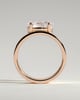 Soraya - Oval Offset East West Claw Solitaire with Flat Cigar Band  Engagement Ring - 18k Rose Gold