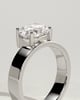 Soraya - Oval Offset East West Claw Solitaire with Flat Cigar Band  Engagement Ring - 18k White Gold