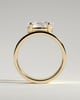 Soraya - Oval Offset East West Claw Solitaire with Flat Cigar Band  Engagement Ring - 18k Yellow Gold