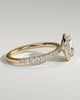 Suzana - Cushion Claw Solitaire with Halo and Pave Band Engagement Ring - 18k Yellow Gold