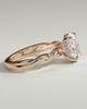 Trinity - Oval Claw Solitaire with Twisted Band Engagement Ring - 18k Rose Gold
