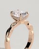 Trinity - Oval Claw Solitaire with Twisted Band Engagement Ring - 18k Rose Gold