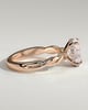 Trinity - Oval Claw Solitaire with Twisted Band Engagement Ring - 18k Rose Gold