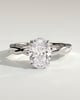 Trinity - Oval Claw Solitaire with Twisted Band Engagement Ring - 18k White Gold