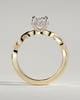 Trinity - Oval Claw Solitaire with Twisted Band Engagement Ring - 18k Yellow Gold / 18k White Gold