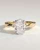 Trinity - Oval Claw Solitaire with Twisted Band Engagement Ring - 18k Yellow Gold / 18k White Gold