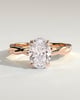 Valeria - Emerald Bezel Solitaire with Hidden Halo and Cathedral High Setting Engagement Ring - 18k Rose Gold