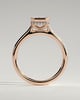 Willow - Radiant Claw Solitaire with Clustered Round Shoulder Stones Engagement Ring - 18k Rose Gold