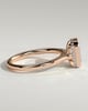 Willow - Radiant Claw Solitaire with Clustered Round Shoulder Stones Engagement Ring - 18k Rose Gold