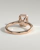 Willow - Radiant Claw Solitaire with Clustered Round Shoulder Stones Engagement Ring - 18k Rose Gold